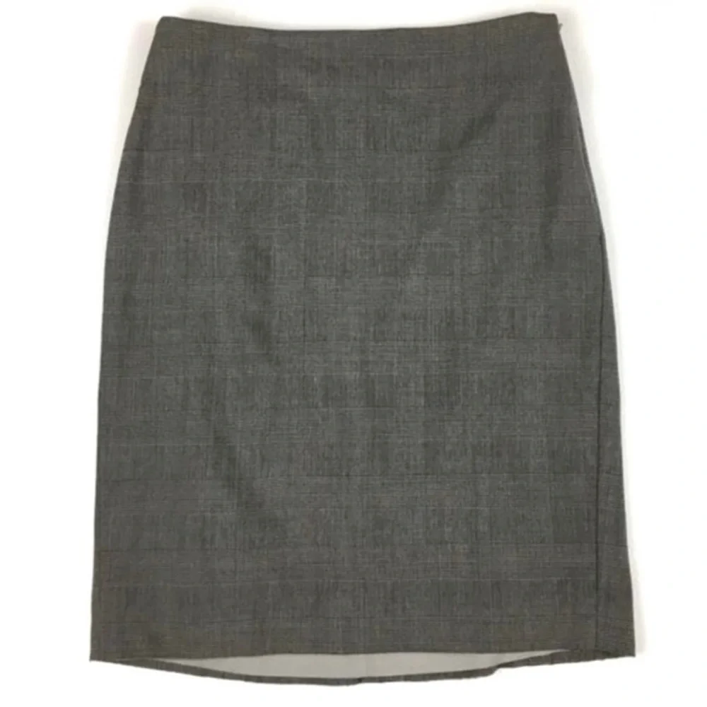 Ann Taylor Subtle Plaid High Waisted Pencil Skirt - Picture 2 of 6